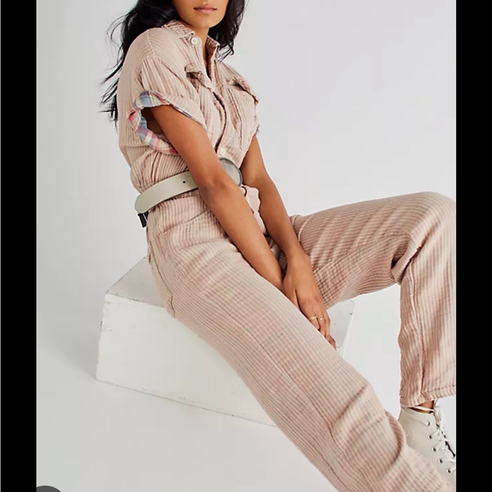 Free People Marci Plaid Coverall